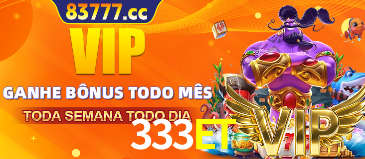 Banner promocional do 333ET oferecendo 100% de recompensas adicionais contínuas para quem fizer o login diário (Daily sign-in), com um mascote de coelho.