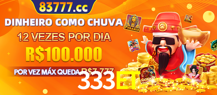 Banner do programa de recompensas Recomende para amigos do 333ET, detalhando os bônus por convidar amigos, com prêmios que chegam a R$288.888.