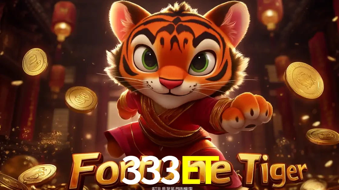 O carismático mascote do jogo de slot Fortune Tiger, um tigre fofo em pose de artes marciais, pronto para trazer sorte e multiplicadores de ganhos no cassino online 333ET.